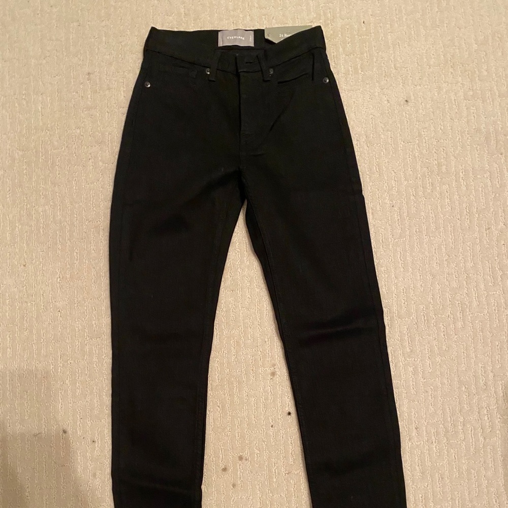 BRAND NEW everlane black high rise skinny jeans
